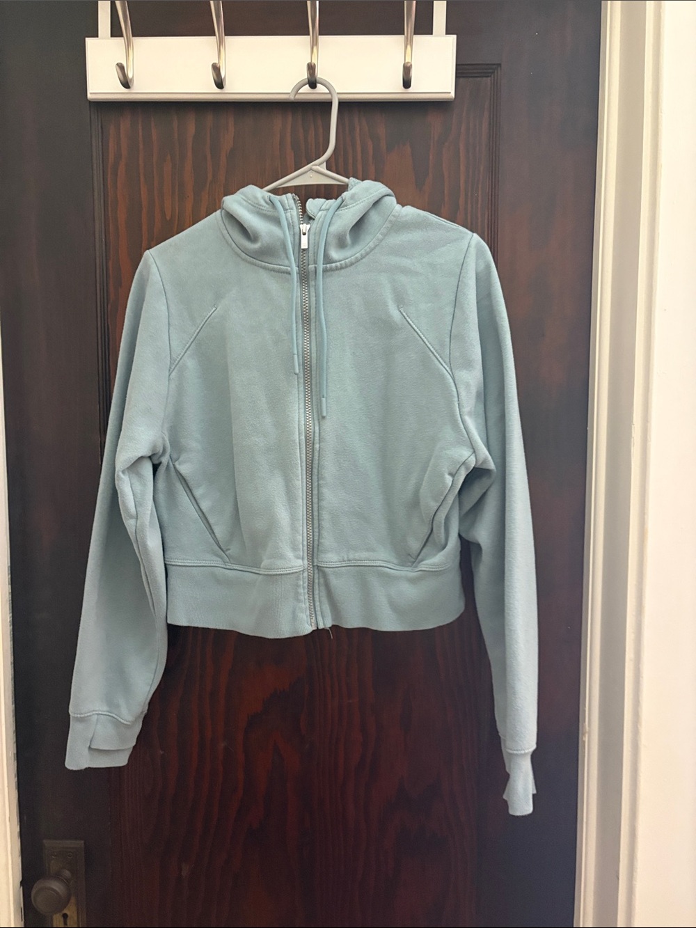 all in motion Light Blue Cropped Zip Hoodie Jacket